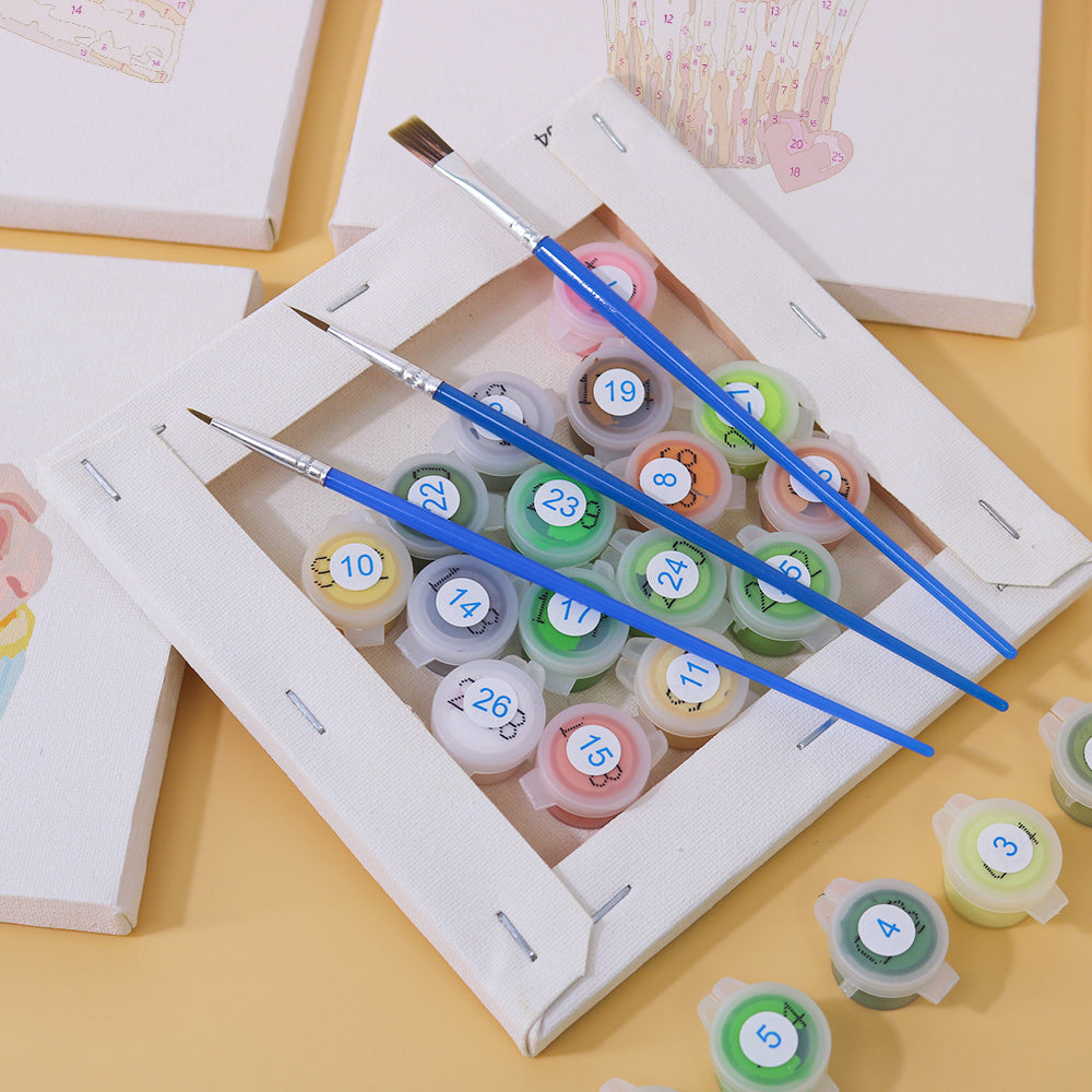 Pink Donut and Cherry Cupcake mini paint by numbers – image 2