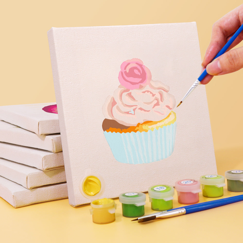 Pink Donut and Cherry Cupcake mini paint by numbers – image 3