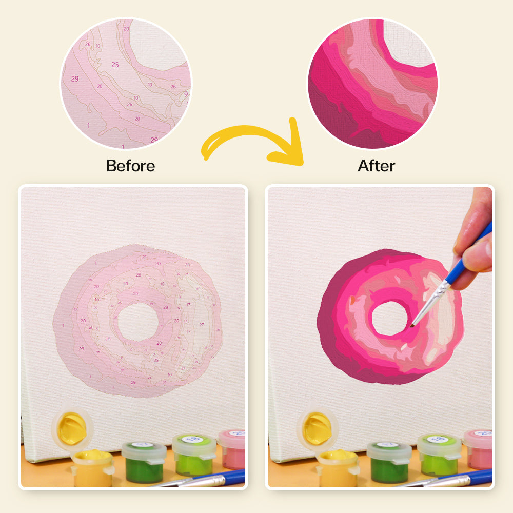 Pink Donut and Cherry Cupcake mini paint by numbers – image 8