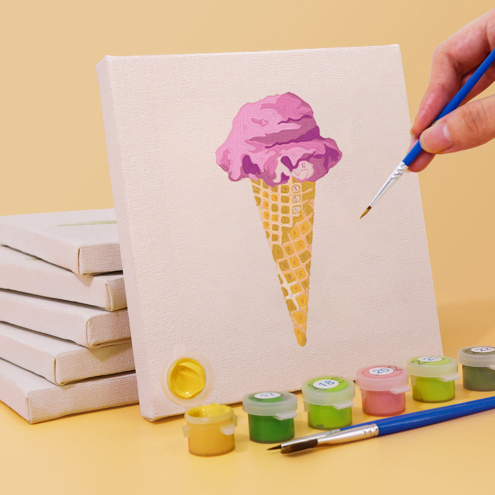 Ice Cream Cones and Lemon Tart mini paint by numbers – image 3