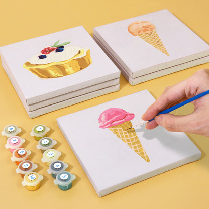 Ice Cream Cones and Lemon Tart mini paint by numbers – image 4