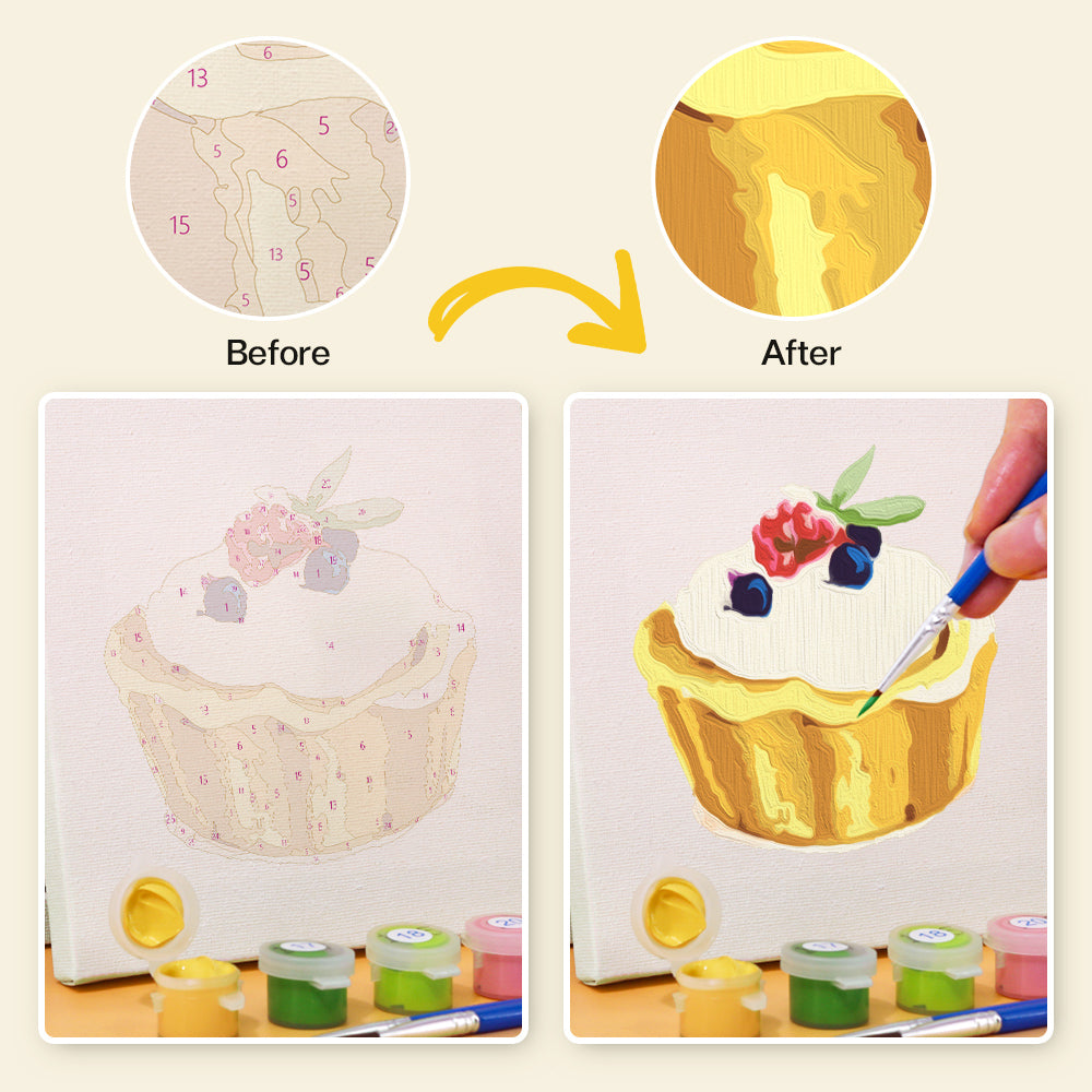 Ice Cream Cones and Lemon Tart mini paint by numbers – image 8