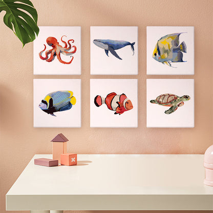 Octopus, Whale and Sea Turtle mini paint by numbers – image 9