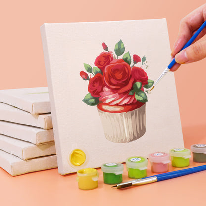Red Roses and Vintage Vehicles mini paint by numbers – image 3