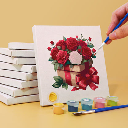 Romantic Red Rose Arrangements mini paint by numbers – image 2