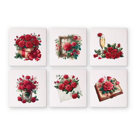 Romantic Red Rose Arrangements mini paint by numbers – image 5