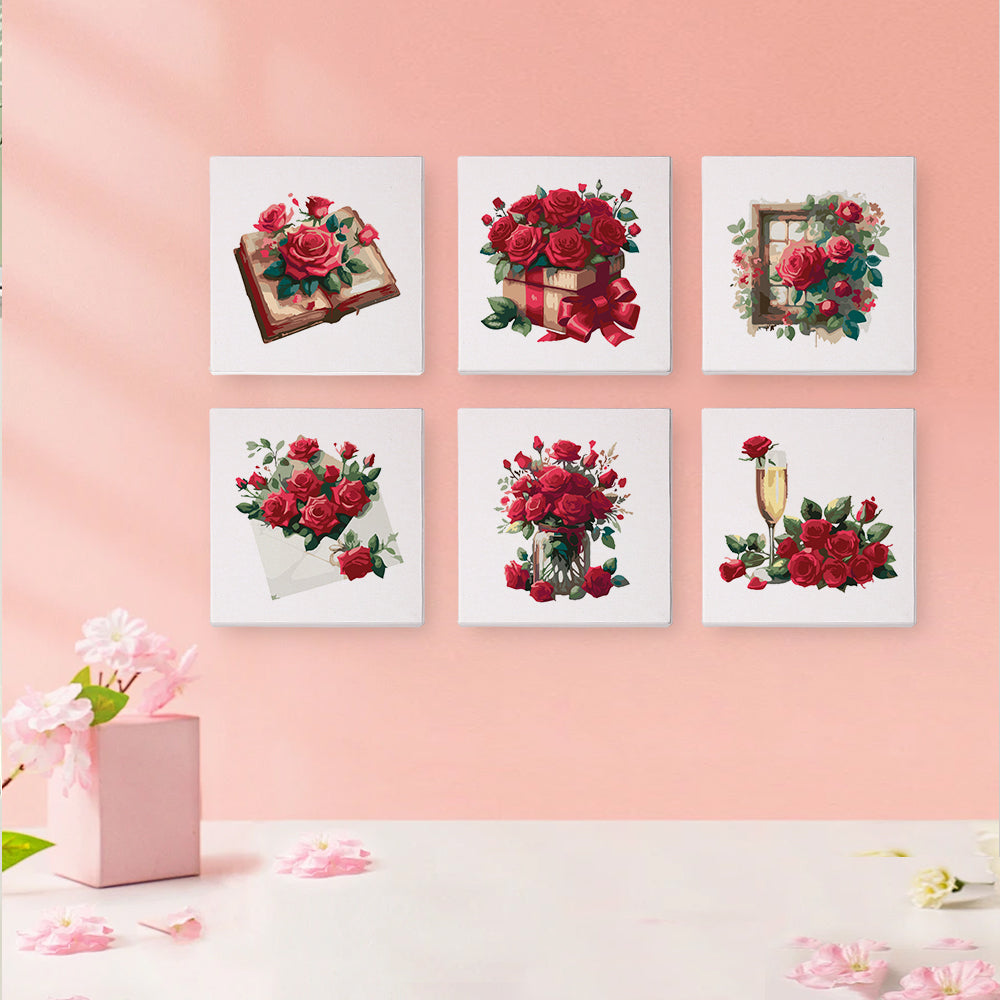 Romantic Red Rose Arrangements mini paint by numbers – image 8