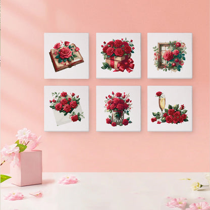 Romantic Red Rose Arrangements mini paint by numbers – image 8