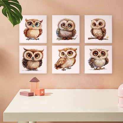 Big-Eyed Fluffy Owlets mini paint by numbers – image 9