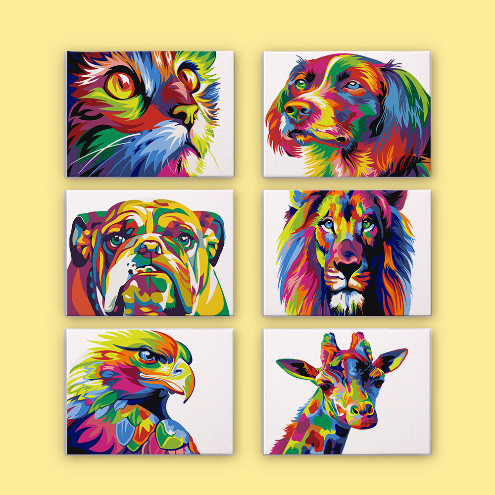 Rainbow Lion, Eagle and Bulldog mini paint by numbers – image 2