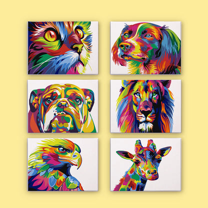 Rainbow Lion, Eagle and Bulldog mini paint by numbers – image 2
