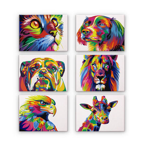 Colorful Wild Animal Portraits mini paint by numbers – image 3
