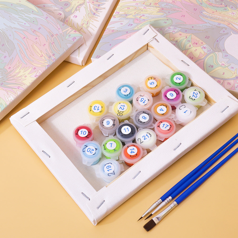 Rainbow Lion, Eagle and Bulldog mini paint by numbers – image 4