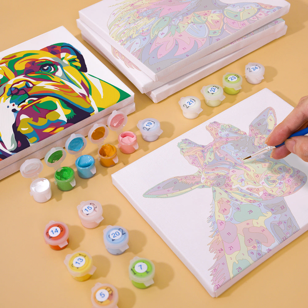 Rainbow Lion, Eagle and Bulldog mini paint by numbers – image 6