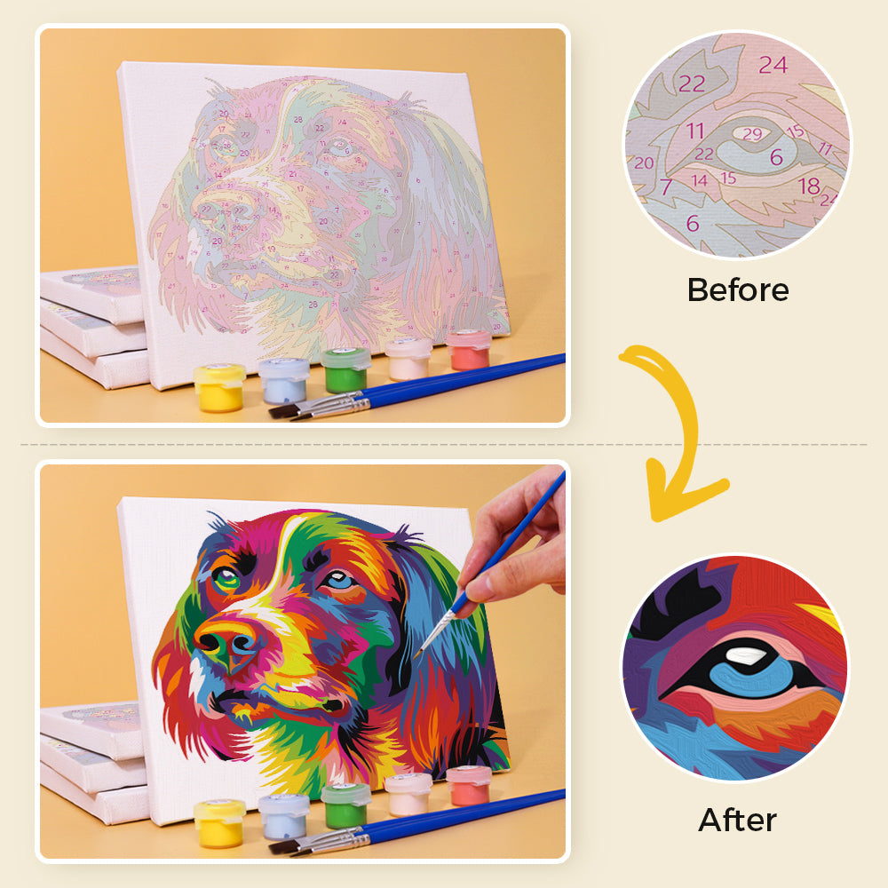 Rainbow Lion, Eagle and Bulldog mini paint by numbers – image 11