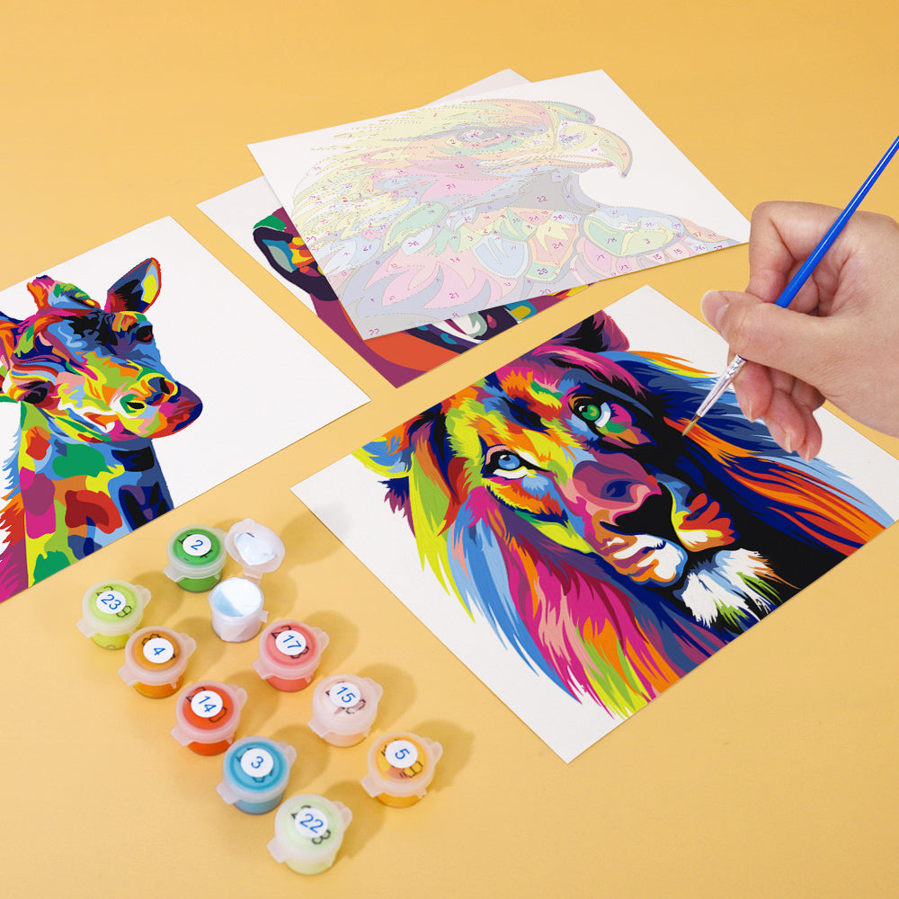 Rainbow Lion, Eagle and Bulldog mini paint by numbers – image 12