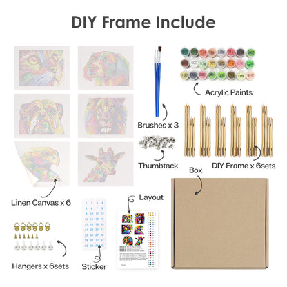 Rainbow Lion, Eagle and Bulldog mini paint by numbers – image 14