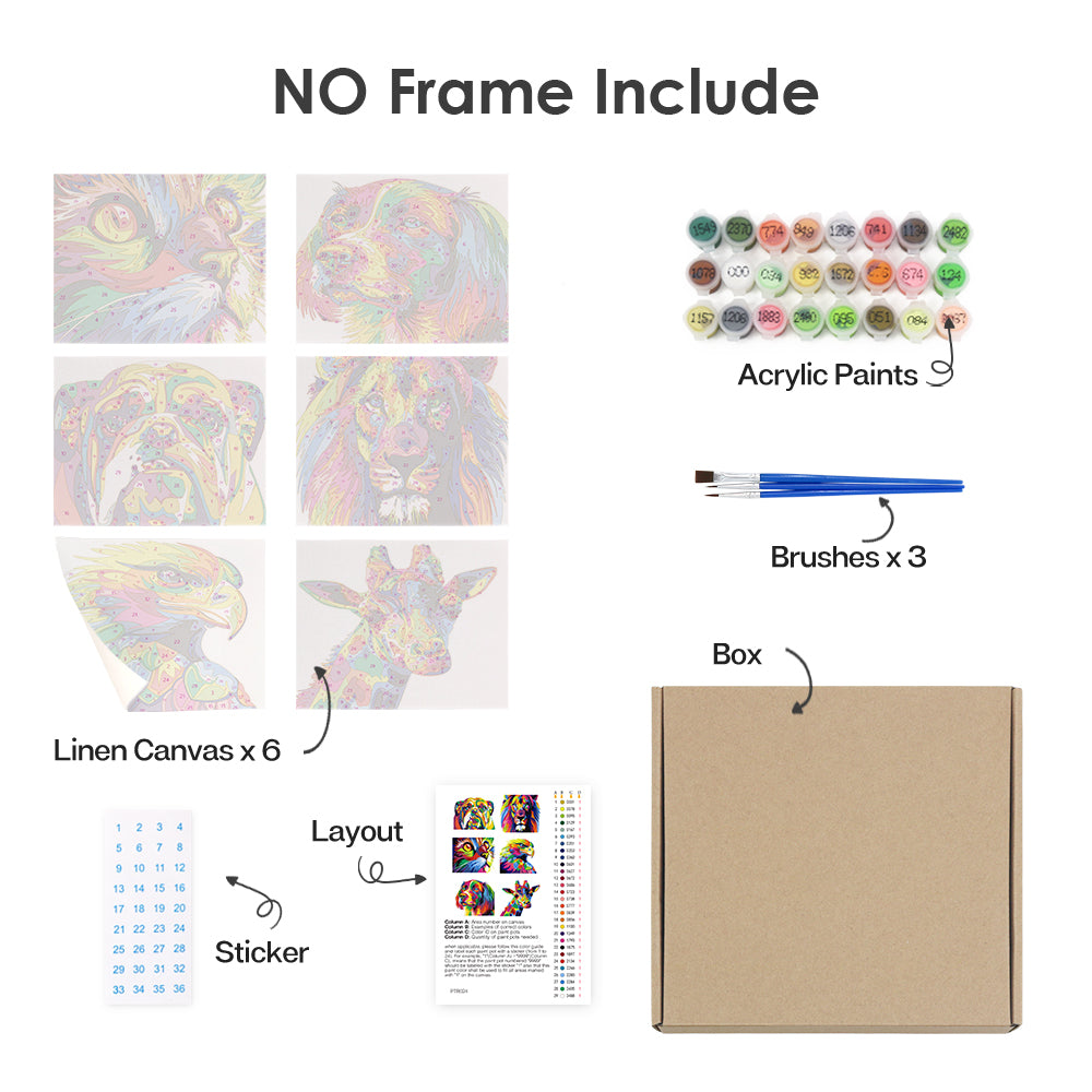 Rainbow Lion, Eagle and Bulldog mini paint by numbers – image 15