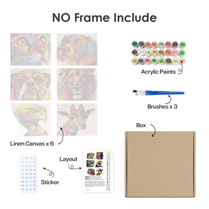 Rainbow Lion, Eagle and Bulldog mini paint by numbers – image 15