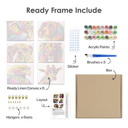 Rainbow Lion, Eagle and Bulldog mini paint by numbers – image 16