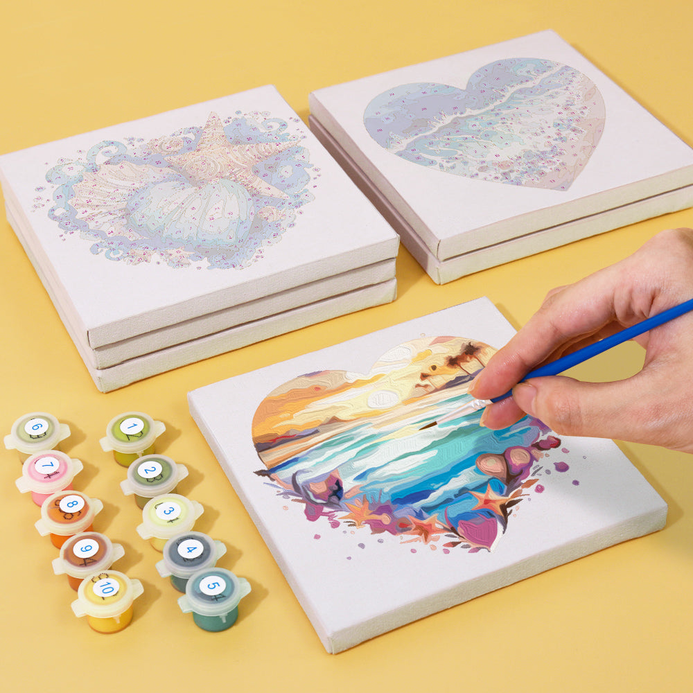 Heart Shaped Ocean Scenes mini paint by numbers – image 3