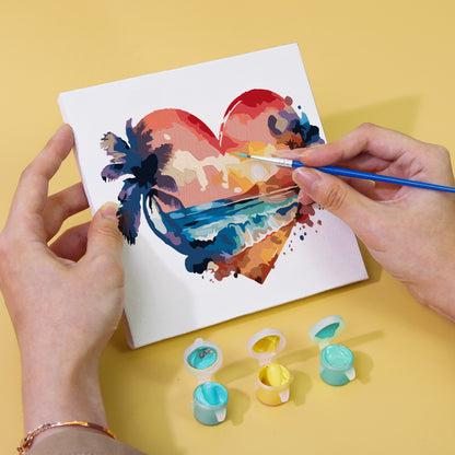 Heart Shaped Ocean Scenes mini paint by numbers – image 4