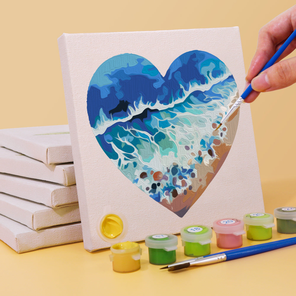 Heart Shaped Ocean Scenes mini paint by numbers – image 5