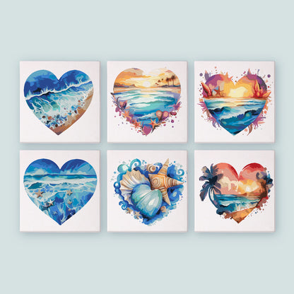 Heart Shaped Ocean Scenes mini paint by numbers – image 7