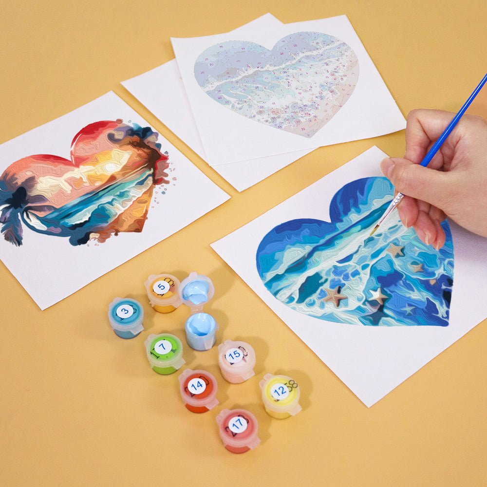 Heart Shaped Ocean Scenes mini paint by numbers – image 10