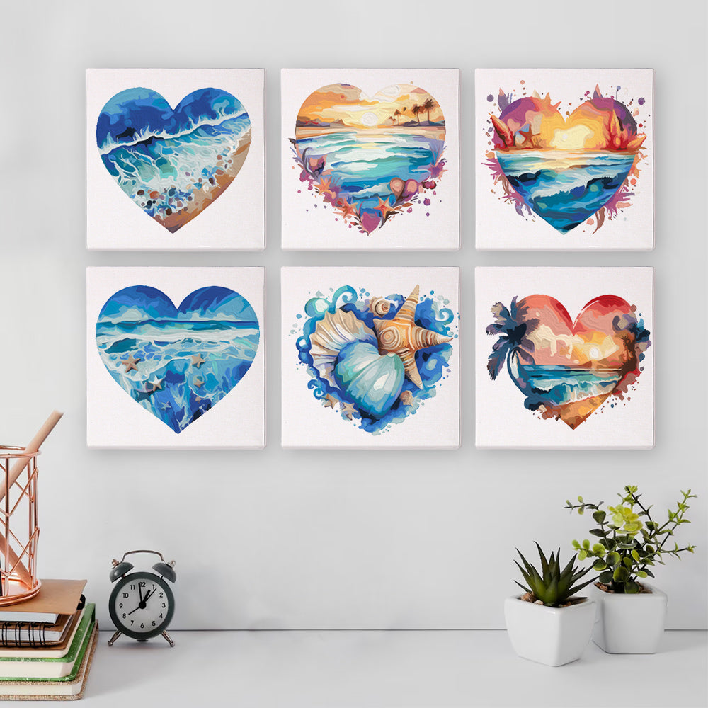 Heart Shaped Ocean Scenes mini paint by numbers – image 12
