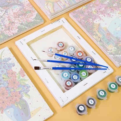 Bright Floral Garden Scenes mini paint by numbers – image 2