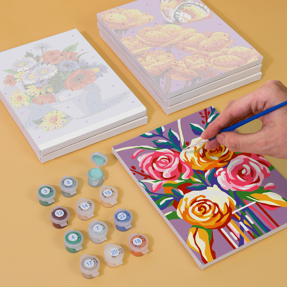 Bright Floral Garden Scenes mini paint by numbers – image 4