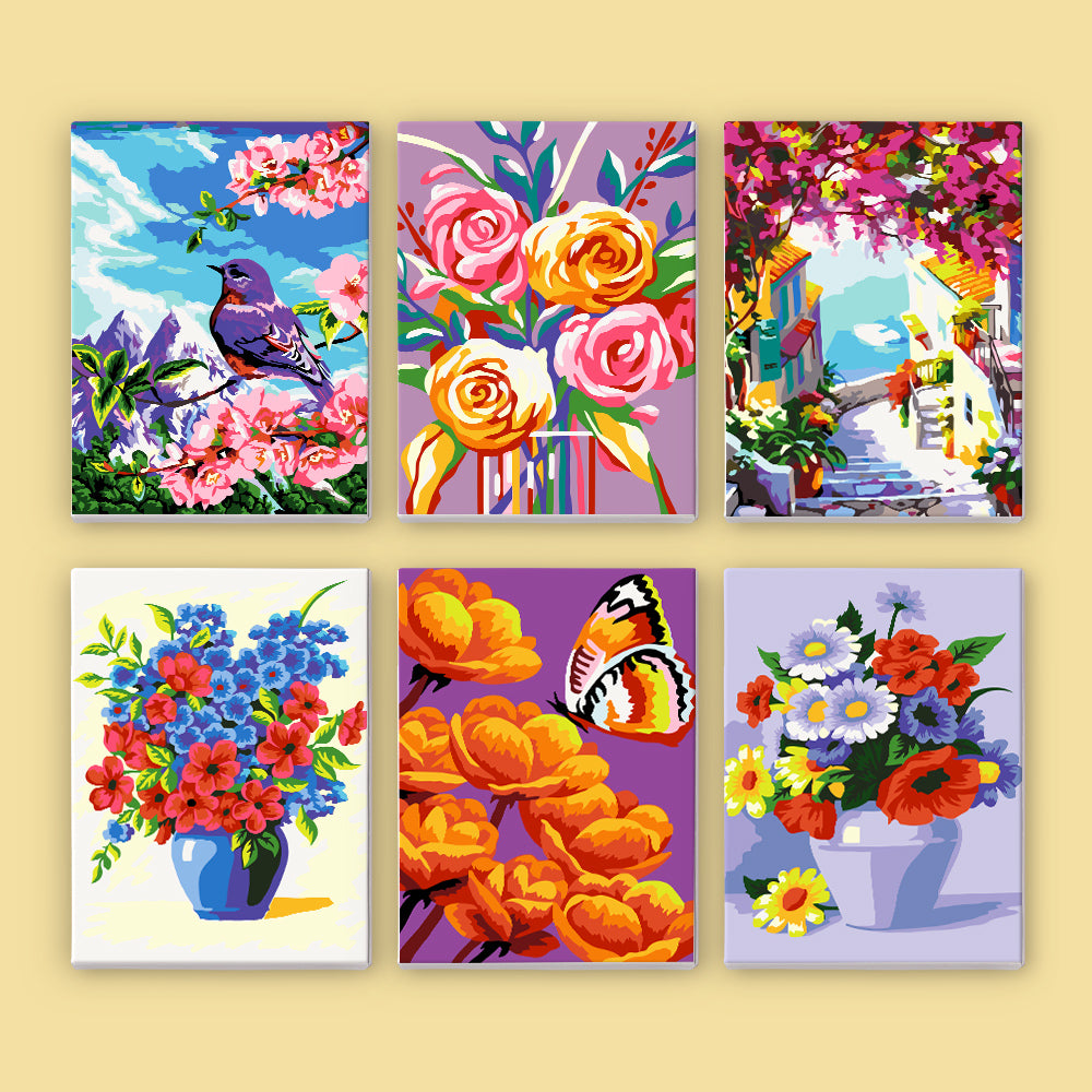 Bright Floral Garden Scenes mini paint by numbers – image 7