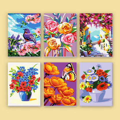 Bright Floral Garden Scenes mini paint by numbers – image 7
