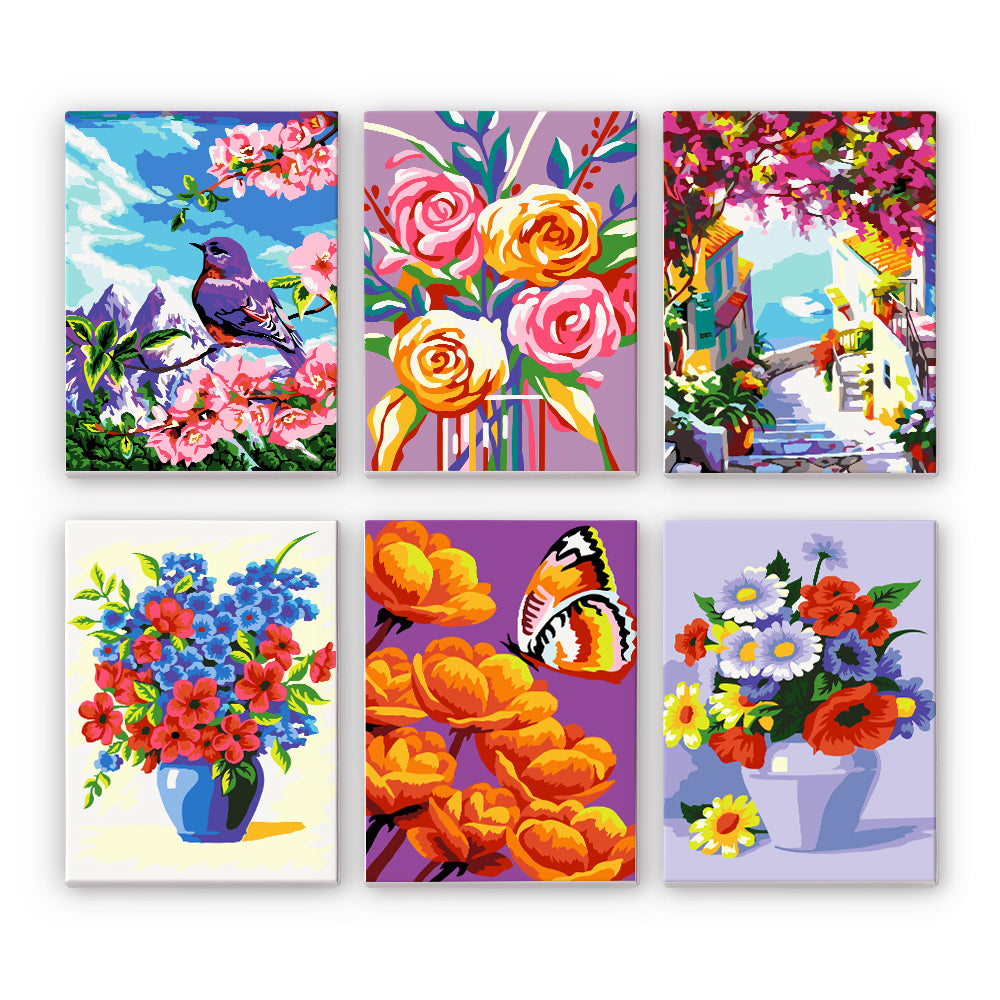 Bright Floral Garden Scenes mini paint by numbers – image 8