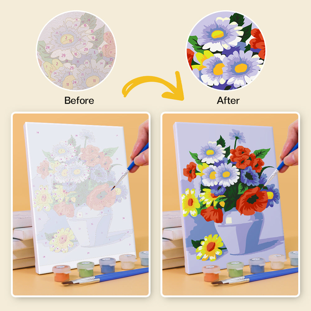 Bright Floral Garden Scenes mini paint by numbers – image 10