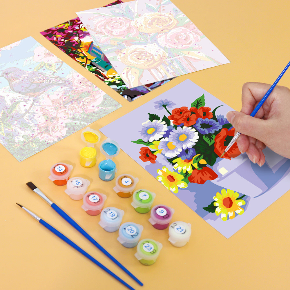 Bright Floral Garden Scenes mini paint by numbers – image 12