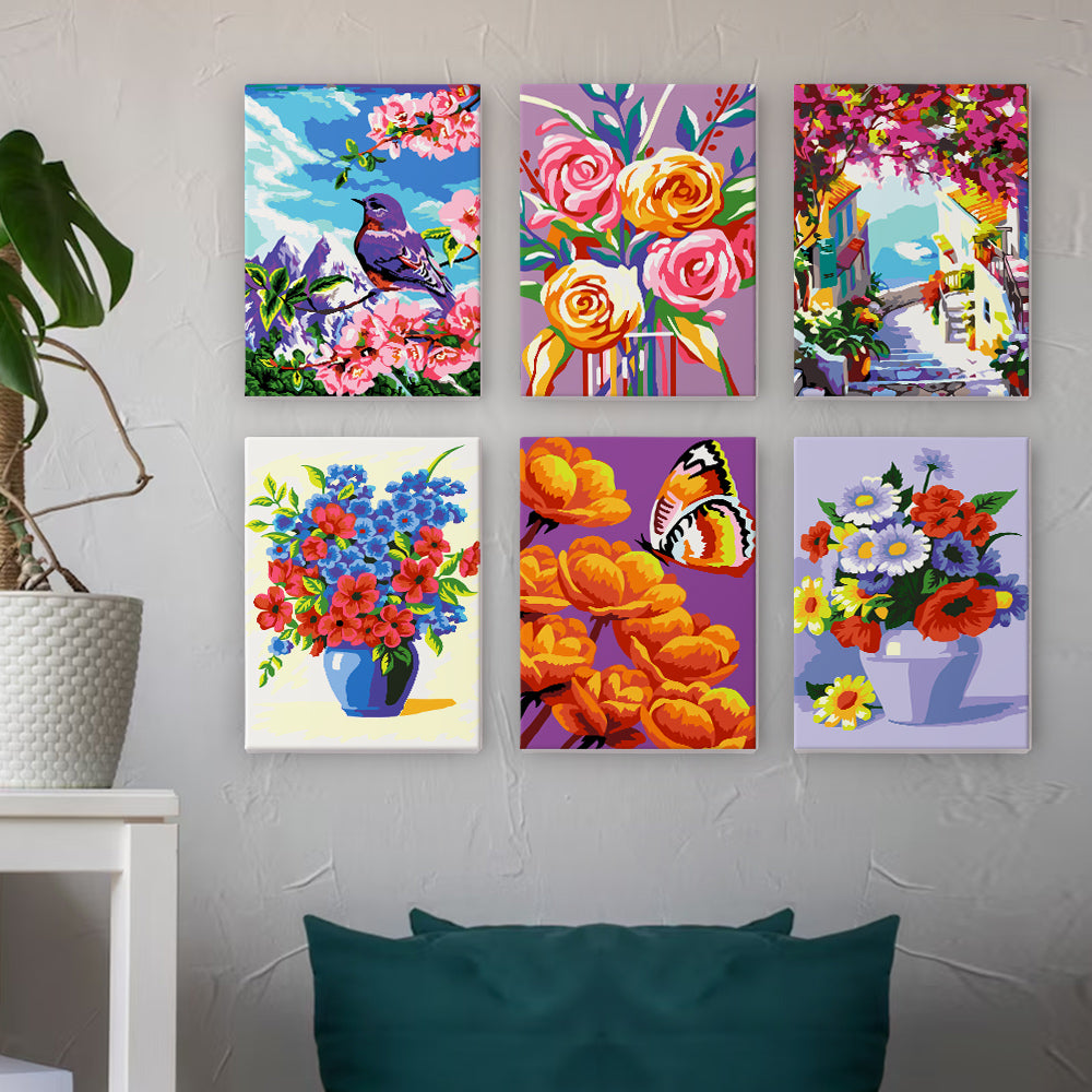 Bright Floral Garden Scenes mini paint by numbers – image 14
