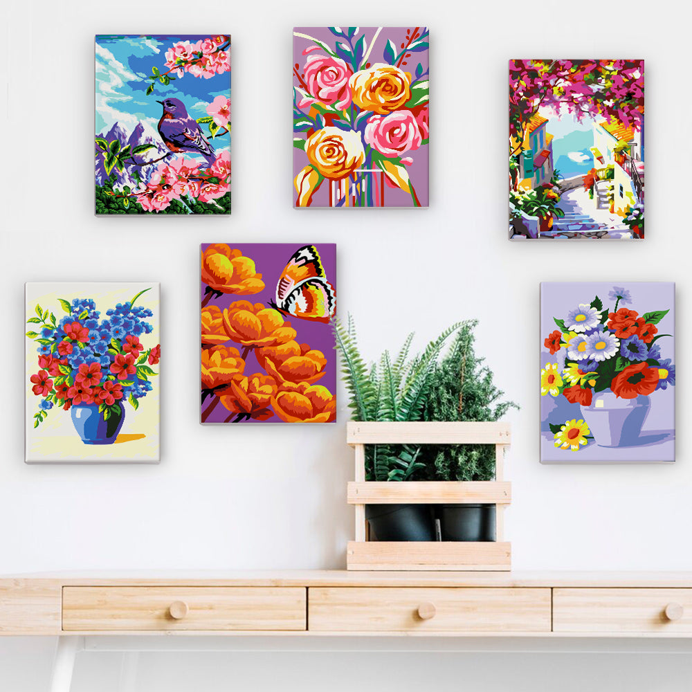 Bright Floral Garden Scenes mini paint by numbers – image 15