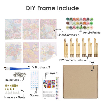 Bright Floral Garden Scenes mini paint by numbers – image 17