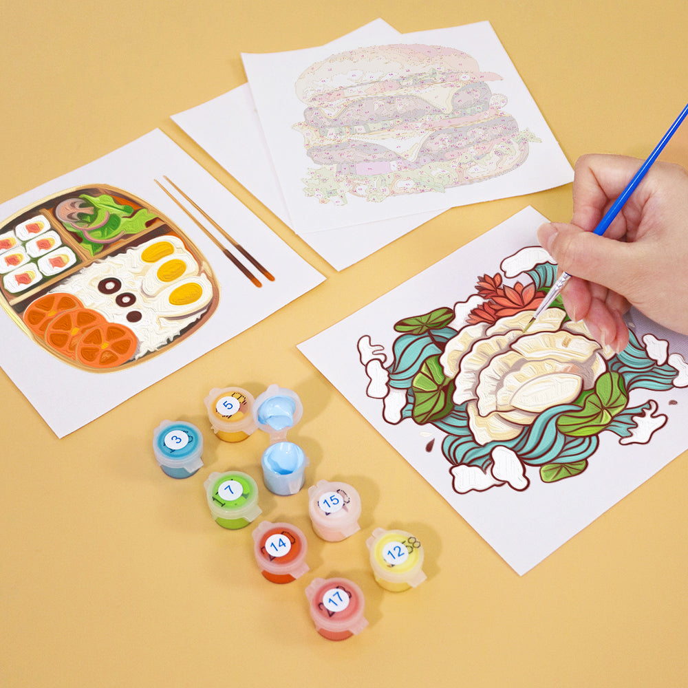 Burger, Ramen and Bento Box mini paint by numbers – image 11