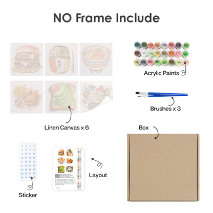 Burger, Ramen and Bento Box mini paint by numbers – image 14