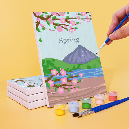 Spring to Winter Mountain Views mini paint by numbers – image 4