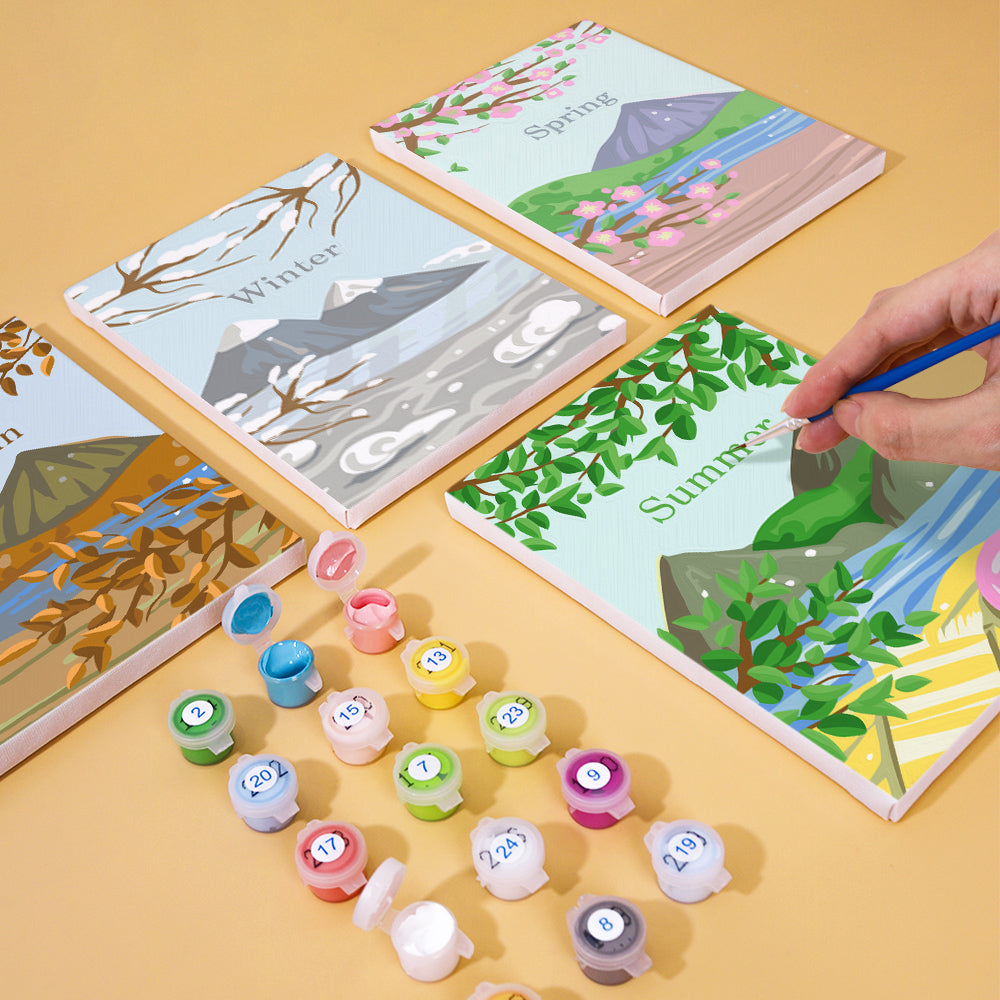 Spring to Winter Mountain Views mini paint by numbers – image 5