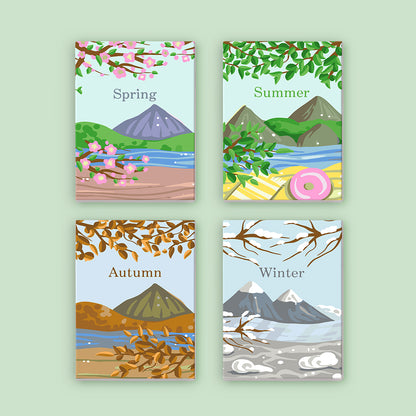 Spring to Winter Mountain Views mini paint by numbers – image 7