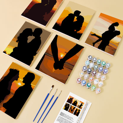 Romantic Sunset Silhouettes mini paint by numbers – image 1