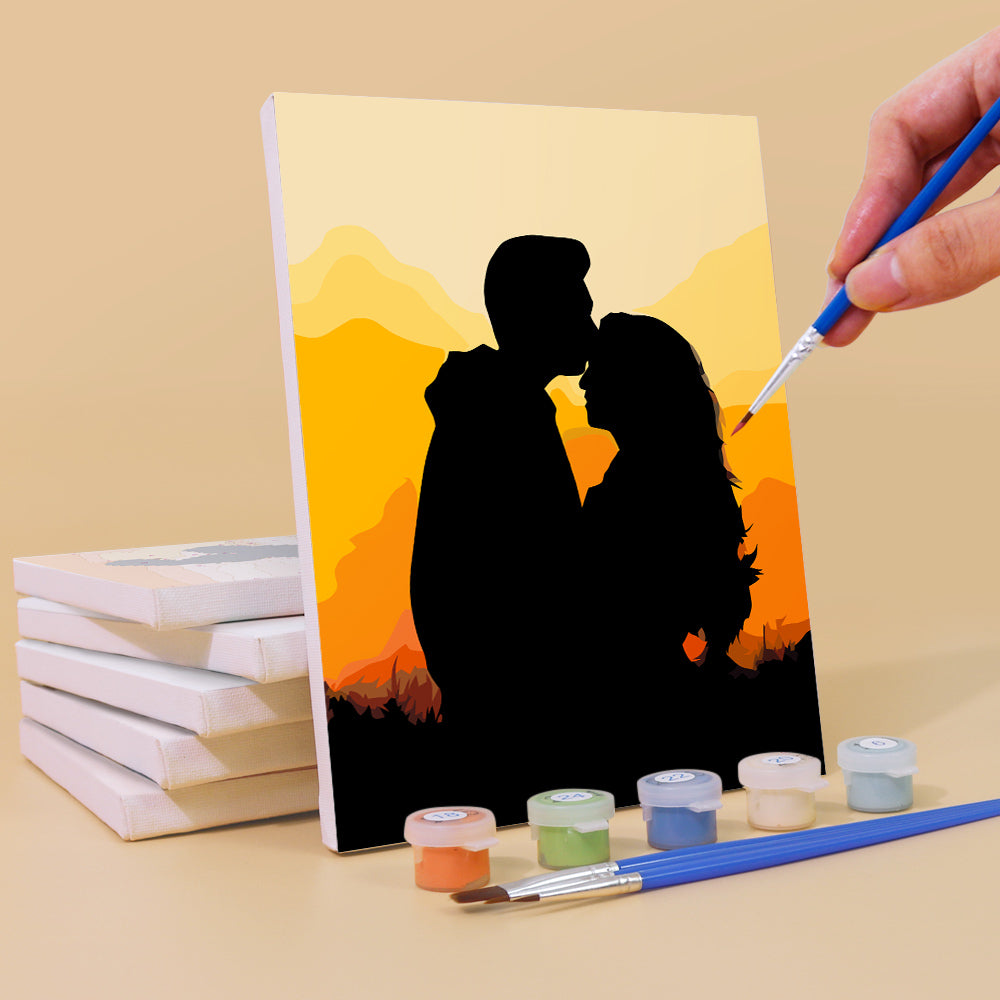 Romantic Sunset Silhouettes mini paint by numbers – image 3