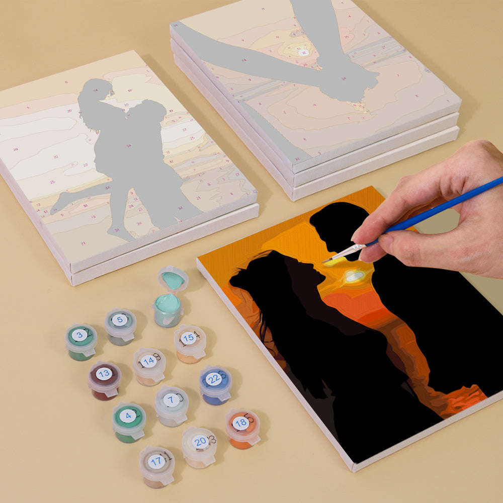 Romantic Sunset Silhouettes mini paint by numbers – image 4