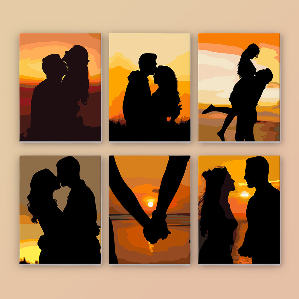 Romantic Sunset Silhouettes mini paint by numbers – image 7