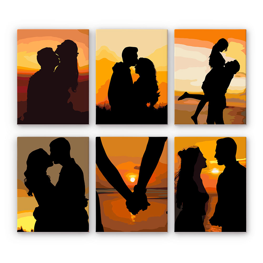 Romantic Sunset Silhouettes mini paint by numbers – image 8